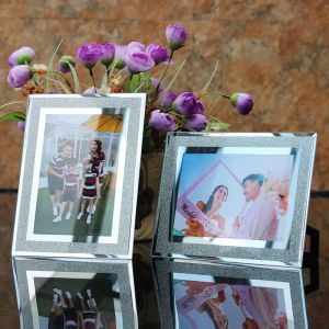 Frame European Light Luxury Glass Picture Frame Crystal Color Wedding Studio Family Photo Frame Table Decoration