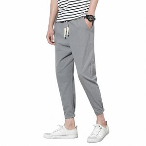 FI Straight Tube Löst montering Casual Pants Pared Croped Wide Ben Pants Summer Sports Sweatpants Sagging Style Trushers Z0C7#