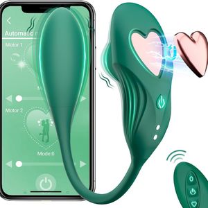 Remote Control Vibrator Wearable APP Control Panty Vibrator Adult Sex Toys for Women, G Spot Vibrators with 10 Vibrating Modes Clit Mini Egg Wear Sex Machine (Green)