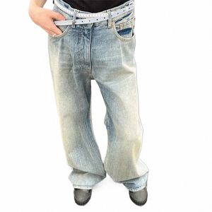 hiphop Nytt grenmönster ons jeans unisex rak baggy y2k denim byxor vintage blå lösa casual lastbyxor överdimensionerade x6qw#