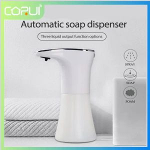 Spender CORUI Intelligenter automatischer Sensor-Seifenspender für Badezimmer, 350 ml, Schaum-Gel-Spender, Sprühgerät, wiederaufladbarer USB-Infrarotsensor