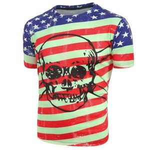 Bandiera americana Graffiti 3D stampato Estate Uomo e donna Casual Street HipHop Retro Girocollo Manica corta TShirt Top 240323