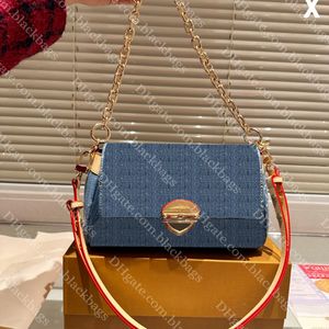 Klassiska denimväska designer axelväskor för kvinnor hög kvalitet handväska kvinnor broderade bokstäver kuddväska crossbody väskor med låda