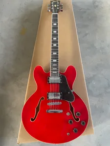 Klassisk F-hål 335 Jazz Half Hollow Electric Guitar Red