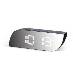 Clocks Digital Mirror Clock LED Night Lights Temperature Snooze Function Alarm Clocks USB Table Desk Clock Home Decor Battery Use