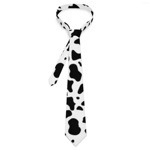 Bow Ties Men's Tie Black White Cow Print Neck Trendy Pattern Spots Animal Vintage Cool Collar Wedding Party Necktie Accessories