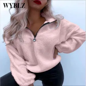 Kadın Hoodies Uzun Kollu Polar Sweatshirt Sonbahar Büyük Boy Hoody Dişi Külot Zarif Zip Hoodie Üstler