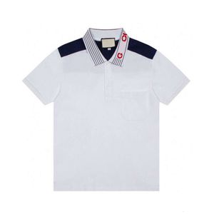 lyx män t shirt designer polo skjortor sommar mode polo krage brev broderi kort ärm grafisk tee utomhus casual tröja