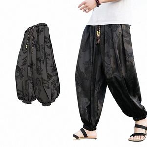FGKKS 2023 Utomhusmärken Pants For Men LCE Silk Drag Dark fr Loose Bloomers High Quality Wide Ben Casual Pants Man B40S#