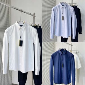 Modeskjorta Mens Solid Color 2024 Nya Summer Springshirts Casual Suit Slå ner krage långärmad skjortor för män M-4XL FZ2403252