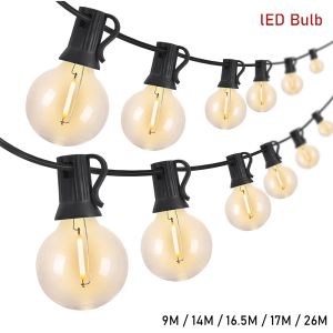 مصابيح LED LED Globe String Light Fairy LED G40 Outdoor لعيد الميلاد حديقة حديقة الزخرفة مصباح الشارع الفناء الخلفي