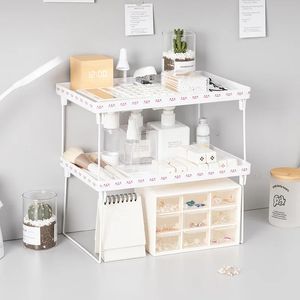 2024 Stationery Desk Organizer Shelf Office School levererar järnlagt rack sovsal hem skrivbord kosmetisk lagring vikbar stativ