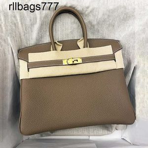 Genuine Leather Bk Handbag Tote Light Designer Luxury Togo Home Bag Women's Carry-on Layer Cowhide Fashion Large Capacity Bride