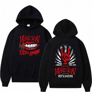 Italiensk rockband manskinn 2023 World Tour Hoodie Men's Hip Hop Vintage Pullover Hooded Sweatshirts gotiska överdimensionerade streetwear u6rw#