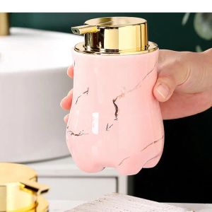 Dispensers Portable Shower Gel Shampoo Dispensing Bottle Foam Soap Dispenser Ceramic Empty Pump Bottle Bathroom Kitchen Accessories