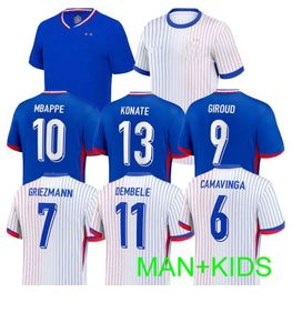 24 25 Французский Mbappe Kante Benzema Soccer Jerseys Версия Griezmann Giroud Maillot de Foot Men Shirt Kit Kit Kit Dembele Football форма