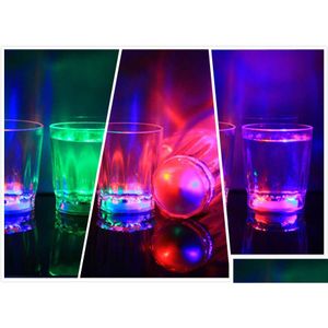 Wine Glasses Glowing Tumbler Mini Luminous Flash Light Led Glass Small Colorf Ktv Concert Bar Special Drinkware Flashing Coffer Drop D Dhjat
