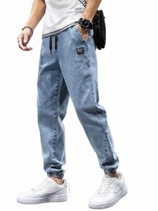 Primavera estate nera blu jeans maschi streetwear jogger pantaloni da jogger uomini baggy harem jean pantaloni più taglia 6xl 7xl 8xl k9r3#