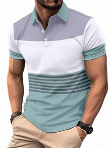 new men's Polo shirt, quick drying clothing, fiable classic breathable short sleeved T-shirt, outdoor men's oversized casua N8Ad#