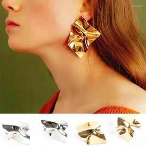 Stud Earrings Fashion Metal Big Geometric For Women Bold Statement 2024 Modern Art Party Jewelry Punk Earing