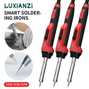 Soldeerijzers Luxianzi Electric Soldering Iron Temperature Adjustable 30w 60w 40w Welding Rework Station Soldering Tip Repair Tool Set