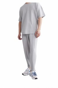 Judx japońskie plisowane lampiony proste spodnie Lato luźne odbijane spodnie dresowe niskie krocze zwyczajne spodnie męskie nowe h1if##