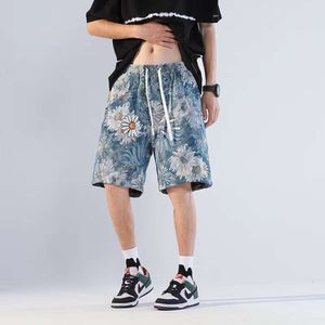 Amerikanische Shorts, Herren-Sommer-trendige Instagram-Strand-Freizeit-Oberbekleidung, Sporthose mit weitem Bein, 5/4