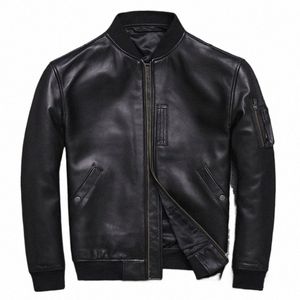 Style Pilot Japan fårskinnflygare jackor män plus storlek 5xl naturlig riktig läder bomber jacka stativ krage aviati rockar ny s20u#