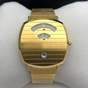 Moda de alta qualidade 38mm unissex mulheres relógio masculino movimento de quartzo relógios de pulso de ouro aço inoxidável montre de luxo caixa original wa199g