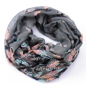 Sarongs vår- och höstfjäril trycker Bali Yarn Womens vår Foreign Trade Scarves Womens Wholesale 240325