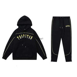 UK Designer Trapstar Tracksuit Men widcard zip-svart /monokrom 1 toppkvalitet broderade kvinnor hoodie jogger byxor eu storlek xs-xl