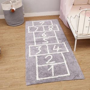 Mattor Hem Po -dekorationer Nordiska bomullsspel Matt Kids Girl's Room Decorative Floor Mats Pink Grey Badrum Dörrat