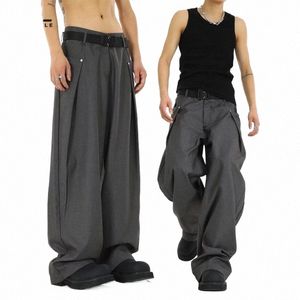 high Street Loose Suit Pant Man Spring Summer Ventilate Wide Leg Pants Woman Harajuku Fi Straight Casual Sport Trousers New J4L6#