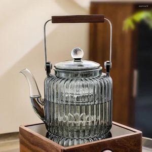 Teaware Sets Glass Tea Brewing Set Vintage Electric Stove Stylish Portable Teapot Exquisite Walnut Wood Tool Genuine Stove-Top