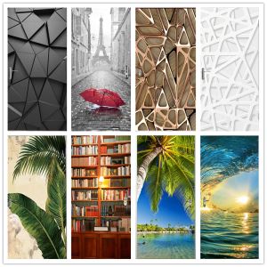 Stickers 2Pcs/Set Multiple Modern Landscapes 3D Door Sticker PVC Waterproof DIY Selfadhesive Wallpaper Home Design Decor Mural Decals