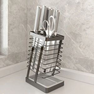 Storage Kitchen Knife Storage Holders Stainless Steel Knife Stand Large Capacity Knife Tool Storage Rack Utility Knife Holder Organizer