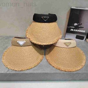 Visors designer New Inverted Triangle Open Top Hat Straw Summer Big brim Headless Sun Shade Women's Vacation Beach 2DCP