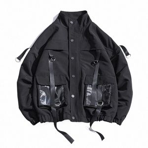 2023 Men Military Jacket Coats Casual Windbreaker Ribbs Pockets Men's Overalls Bomber Jacket Hip Hop Streetwear Man Outwear c4pY#
