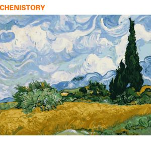 Número Chenistory Famous Picture Painting Diy por Números Paisagem Pintura de Caligrafia Colorir por Números para Decoração de Casa 40x50cm Arts