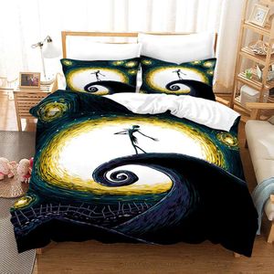 Nightmare Before Christmas Jack Sally Bedding Set Boys Girls Twin Queen Size Däcke Cover Cumow Case Bed Kids Adult