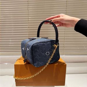 Top Luxury Handbag Designer High Appearance Level Denim Dice Bag Chain Bag Women's Handbag Shoulder Bag Makeup Bag Purse 15CM Jrmar