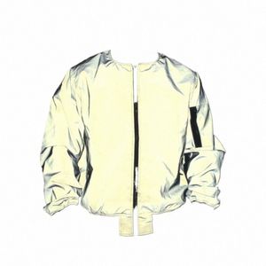 men autumn winter reflective bomber jacket hip hop punk windbreaker women casual pilot jackets and coats jaqueta masculina 4XL l639#