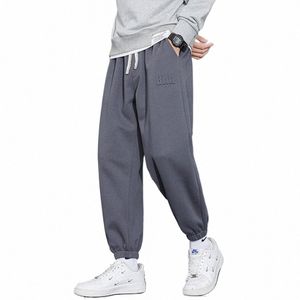 solidne spodnie dresowe mężczyźni wiosna jesienna joggery Mężczyźni 8xl spusty dresowe plus size szary fi Casual Elastyczny talia spodnie n3st#