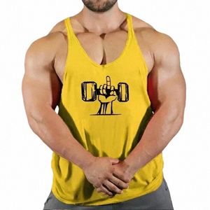 bodybuilding tank tops män gym fitn ärm skjorta manlig ny stringer singlet sommar casual fi tryckt undertröja väst u5va#