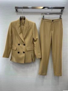 Women Dwuczęściowe spodnie 2023 Suib mody dwurzędowy Top Top Mały 2-częściowy zestaw 0816 Zestawy odzieży dostarczania zrzutu OTC5B