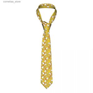 Cravatte Cravatte Fantasia di boccali di birra alla spina con cravatte in schiuma Poliestere unisex 8 cm Cravatte Uomo Casual Accessori ic Cravatta Ufficio Y240325