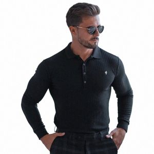 father SONS Men's Lg Sleeved T-Shirt Gym Sports Fitn Quick Dry Breathable Elastic Turn Down Collar Bottoming Shirt Top x2mJ#