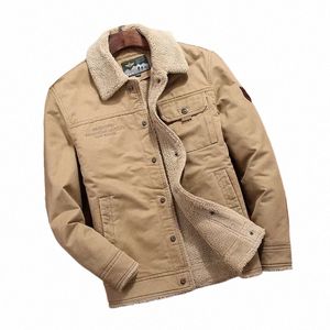 thick Warm Male Parkas Military Outerwear Clothing fleece Bomber Jacket Men's Windbreaker Mens Winter Jackets Fur collar Coats h3Y4#