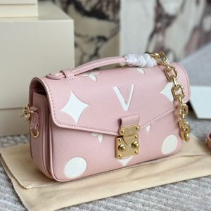 24ss Mulheres Metis Bolsas De Ombro Diagonal Crossbody Bolsa Para Senhoras Designer De Luxo Sorvete Rosa Bolsa Titular De Cartão De Viagem Ao Ar Livre Carteira Messenger 21cm Com Corrente