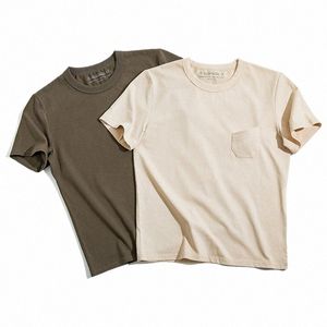 maden Vintage Heavyweight Pocket T-shirts para Homens Amekaji 260g 100% Cott Camiseta Essencial Oversize Tees Manga Curta Tops j9Ky #